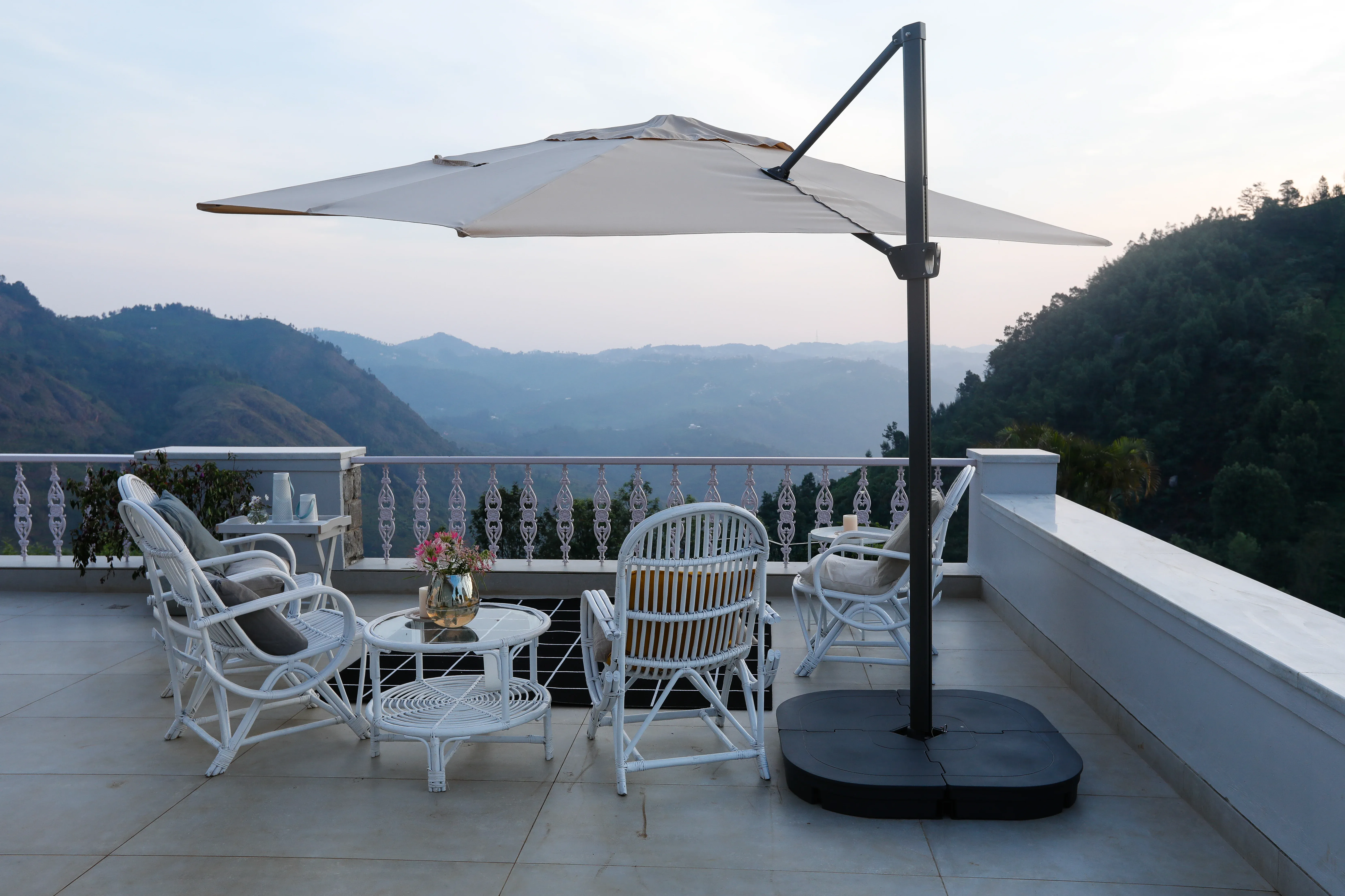 A writing desk under the eaves at the Coonoor bungalow