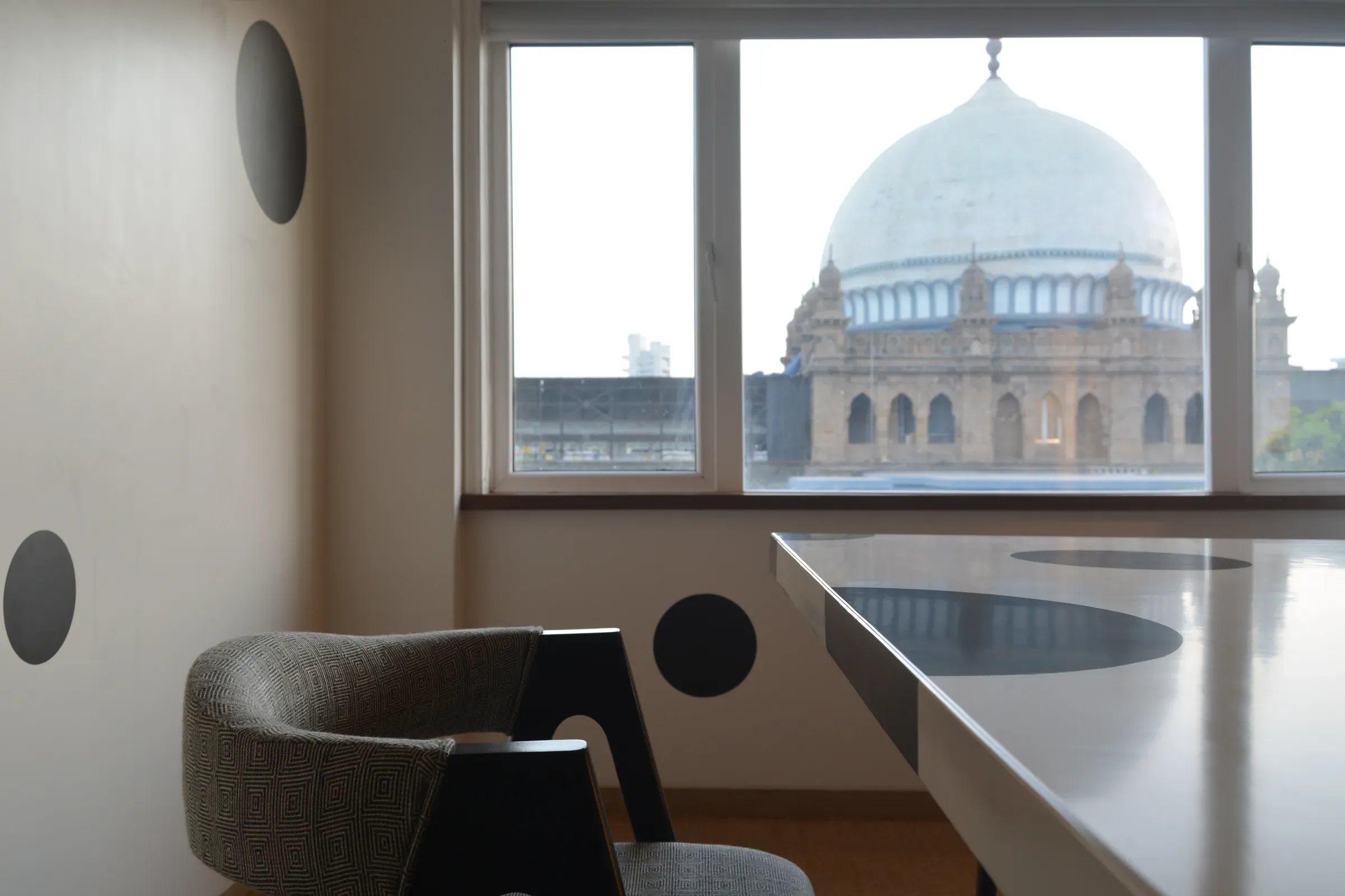 A framed view, workplace interior by Sonia Gehlot